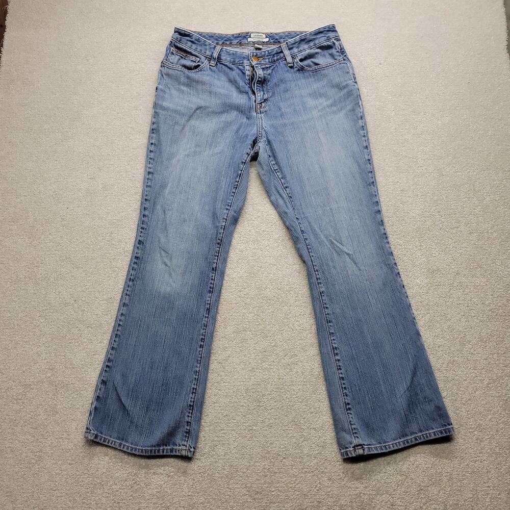 LL Bean Favorite Fit Women's Jeans Size 10 Petite Blue Denim Bootcut Flare
